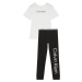 Detské pyžamo Unisex Pyjama Set Modern Cotton KK0KK000910W0 biela/čierna - Calvin Klein 14-16