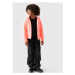 Dievčenská flisová mikina so zipsom 4F JUNIOR FLEECE-JWAW24TFLEF208-64N-SALMON CORAL NEON