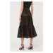 Bavlnená sukňa MICHAEL Michael Kors čierna farba, midi, áčkový strih