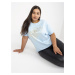 Light blue plus size t-shirt with printed design