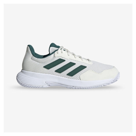 Pánska tenisová obuv Gamespec na rôzne povrchy bielo-zelená Adidas