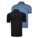 DOUBLE SET T8586 DEWBERRY MEN'S T-SHIRT-BLACK-INDIGO