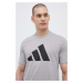 Tréningové tričko adidas Performance Train Essentials Feelready Logo šedá farba, s potlačou, IB8