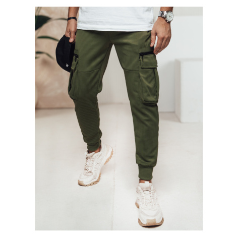 Zelené pánske cargo nohavice Dstreet