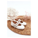 Children's patent leather ballerinas with stripes, white Margenis