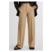 Women's wide pleated trousers - unionbeige