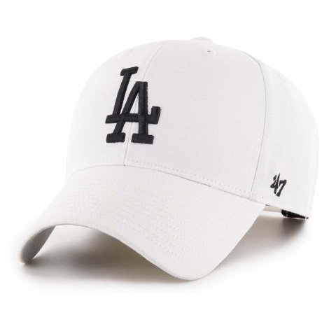 Šiltovka 47brand MLB Los Angeles Dodgers biela farba, s nášivkou 47 Brand