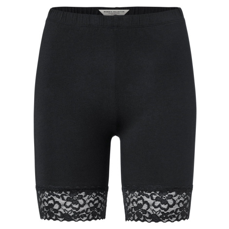 Cyklistické šortky s čipkovým lemom, čierne