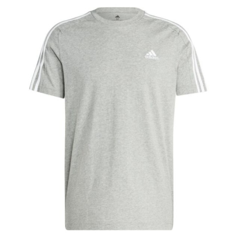 adidas ESSENTIALS SINGLE JERSEY 3-STRIPES Pánske tričko, sivá, veľkosť