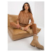 Velour set with soft camel trousers