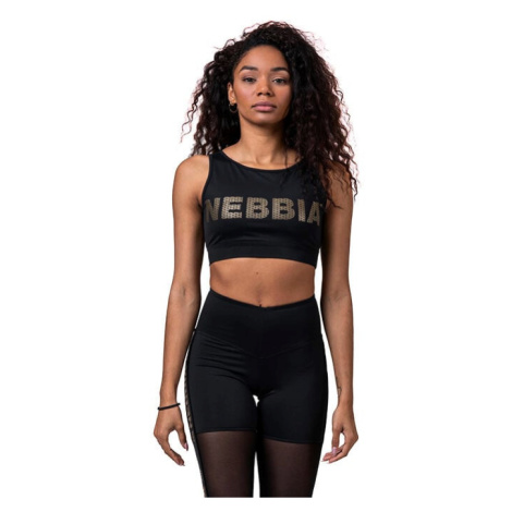 Women's top Nebbia Intense Gold Mesh Mini Top 830 black XS