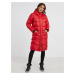 Červený dámsky zimný prešívaný oversized kabát SAM 73