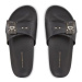 Tommy Hilfiger Šľapky Th Hardware Leather Flat Sandal FW0FW07940 Čierna