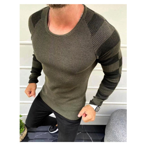 Khaki men's sweater WX1637 DStreet
