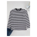 Trendyol Claret Red Oversize/Wide Cut Striped Crew Neck Long Sleeve T-Shirt