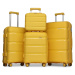 KONO Set 4 kufrov z polypropylénu - 15L, 44L, 77L, 111L - žltá
