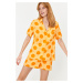 Trendyol Yellow Multicolored Polka Dot Viscose Woven Pajama Set