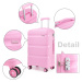 Ružový prémiový plastový kufor s TSA zámkom &quot;Majesty&quot; - veľ. M, L, XL