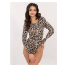 DÁMSKE BODY S LEOPARDÍM VZOROM CLM-BO-1309.26-BLACK-BEIGE