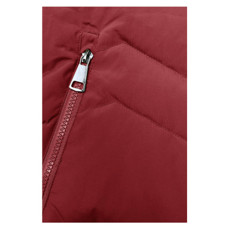 Červená dámska zimná bunda s kožušinovou podšívkou (LHD-23023) Červená