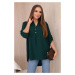 Blouse with a longer back - dark green