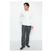 Trendyol Men's Black Plaid Regular Fit Woven Pajama Bottoms.