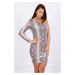 Snake sequin dress in beige color