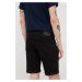 Rifľové krátke nohavice Produkt by Jack & Jones pánske, čierna farba,