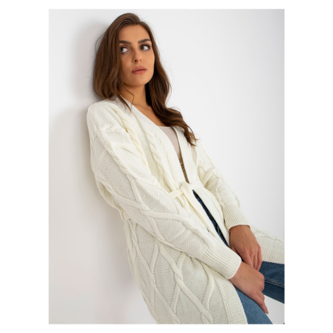 Ecru long cardigan with braids RUE PARIS