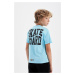 DEFACTO Boy's Crew Neck Printed Short Sleeve T-Shirt