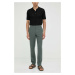 Ľanové nohavice Bruuns Bazaar zelená farba, rovné