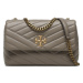 Tory Burch Kabelka Kira Chevron Small Convertible Shoulder Bag 90452 Sivá