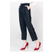 Tommy Hilfiger Nohavice - ICON PLEATED PANT tmavomodré