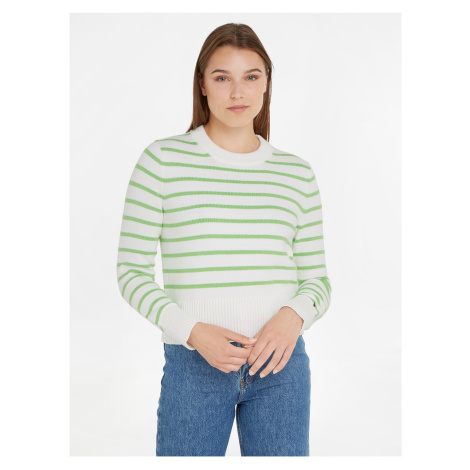 Green-cream women's striped sweater Tommy Hilfiger - Women