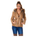 Trendy winter jacket with a detachable hood CAPPUCCINO