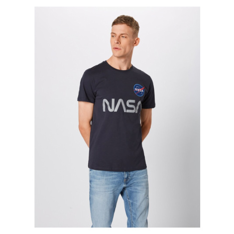 ALPHA INDUSTRIES Tričko 'NASA'  námornícka modrá / tmavomodrá / sivá / červená