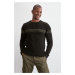 Trendyol Black Wool Long Sleeve Crew Neck Ribbed Sweater