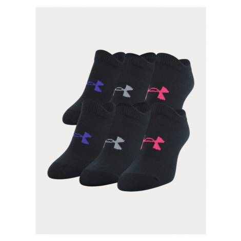 Sada šesti Čierných holčičích ponožek Essential Under Armour