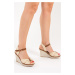 Fox Shoes Beige Women's Wedge Heels Shoes