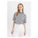 DEFACTO Cool Fitted Striped Short Sleeve T-Shirt