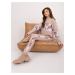 Beige women's tracksuit with print