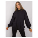 ČIERNA OVERSIZE MIKINA BEZ POTLAČE RV-BL-6989.37X-BLACK