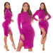 Sexy Koucla longsleeve dress ruched darkpink Einheitsgroesse