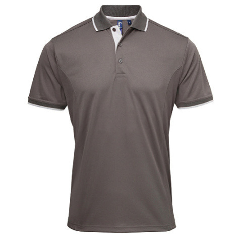 Premier Workwear Pánske funkčné polo tričko PR618 Dark Grey -ca. Pantone 424