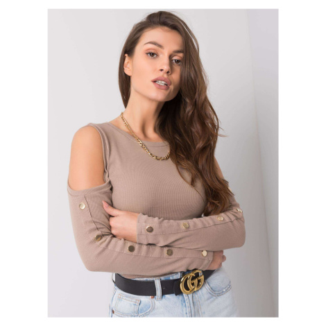 Blouse-RV-BZ-5099-1.07-dark beige Rue Paris