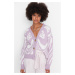 Trendyol Lilac Oversize Patterned Knitwear Cardigan
