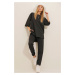 Trend Alaçatı Stili Women's Black Crepe Knitted Suit