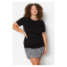 Trendyol Curve Black Crew Neck Bodycone Ribbed Knitted Blouse