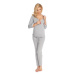 Tehotenské a dojčiace pyžamo s nohavicami s brušným panelom v sivej farbe