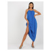 Modré maxi šaty na ramienka TW-SK-BE-203D.38P-blue
